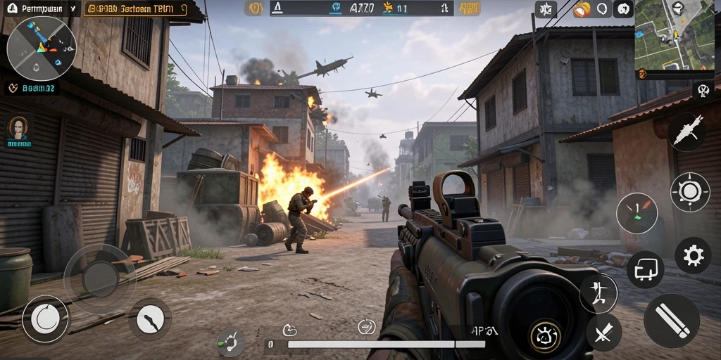 Tangkapan layar dari gameplay seru API77 saat pertempuran intens.