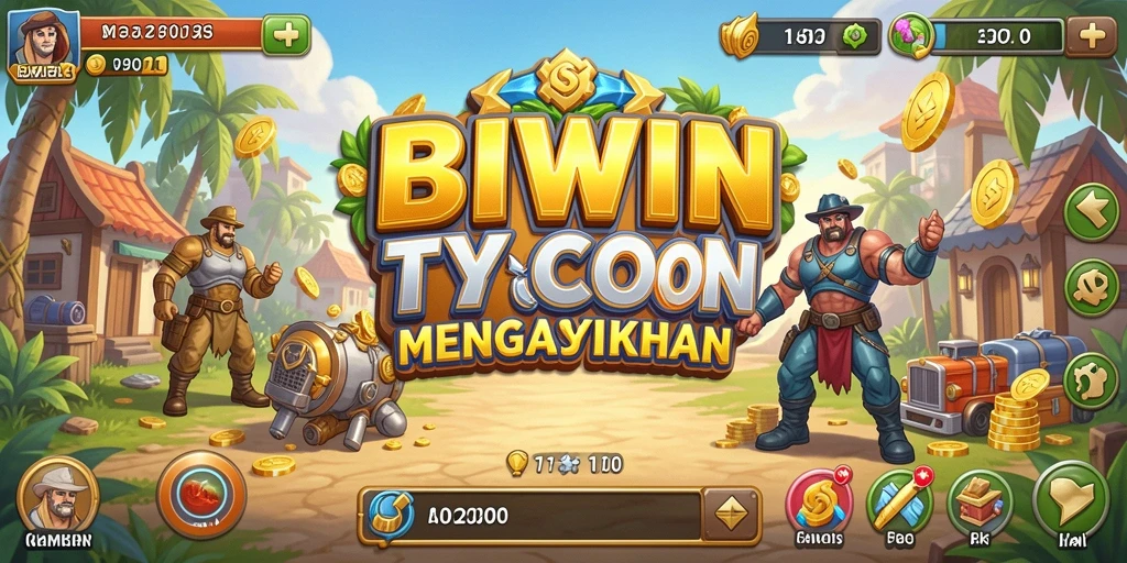 Tangkapan layar permainan BIWIN dengan tampilan bisnis yang dinamis.