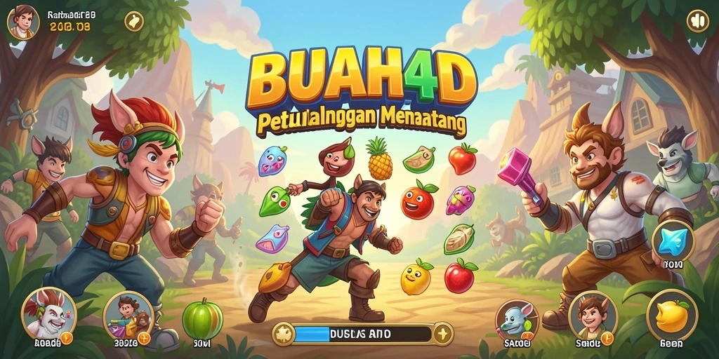 Tampilan gameplay yang seru dan menantang dalam BUAH4D.