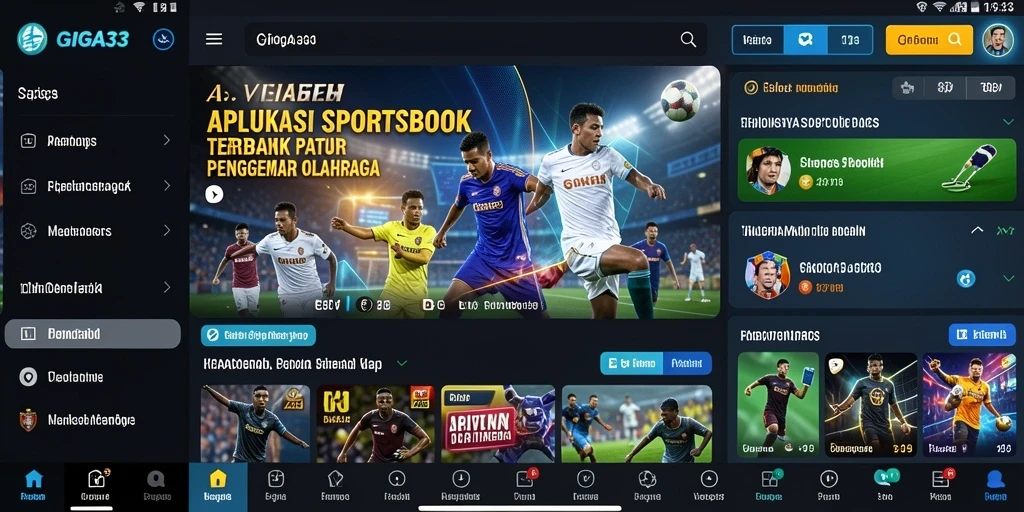 Tampilan gameplay menarik di aplikasi GIGA33 Sportsbook.