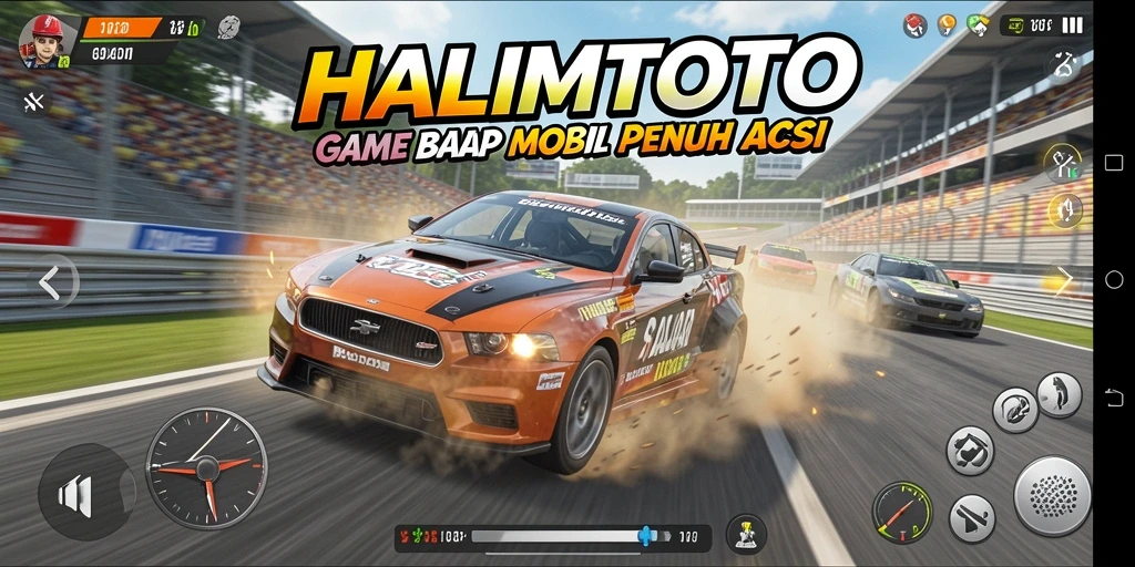 Gameplay balapan yang seru dan mendebarkan di HALIMTOTO.