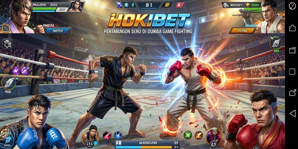 Screenshot HOKIBET menampilkan karakter bertarung dengan intensitas tinggi.