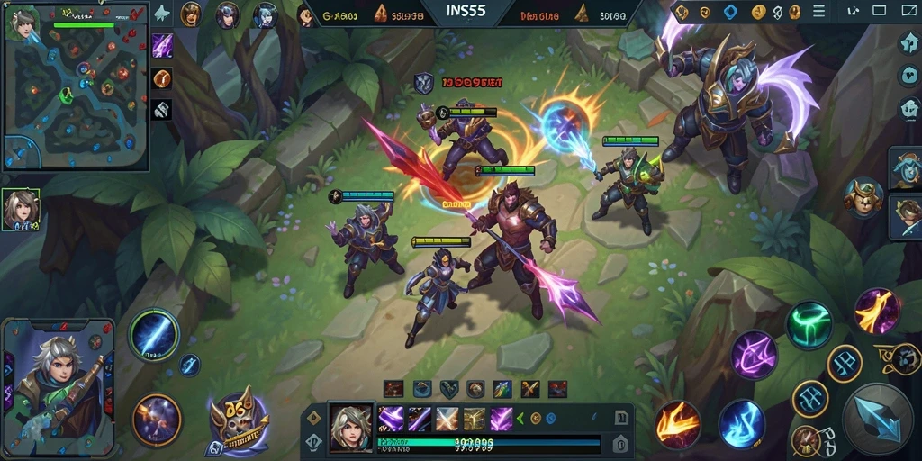 Tampilan gameplay seru dari INS55 yang menampilkan karakter bertarung.