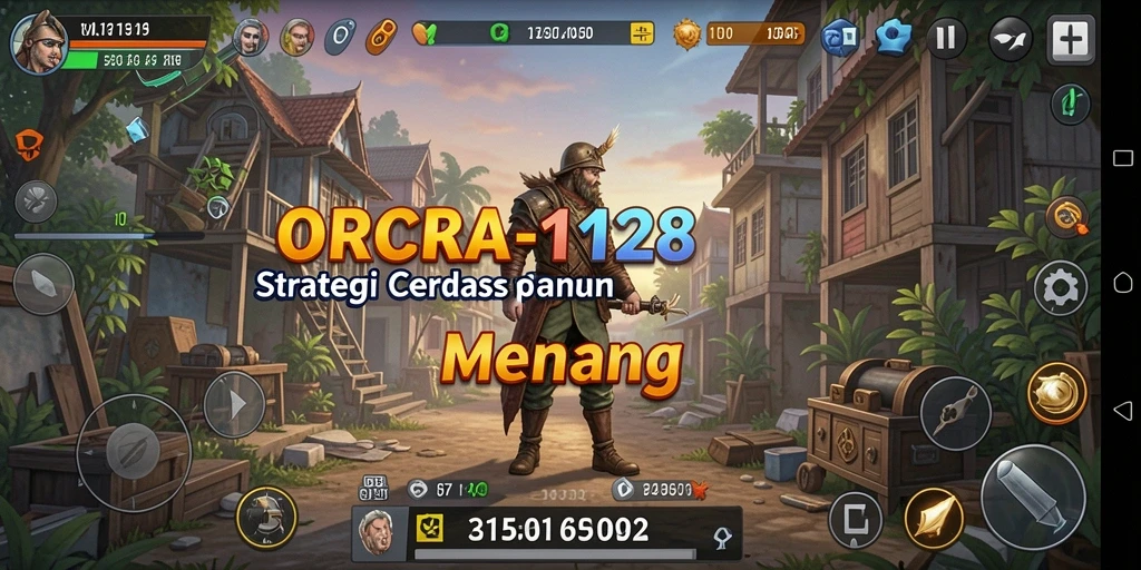 Screenshot utama ORCA128 menampilkan aksi yang strategis dan mendebarkan.