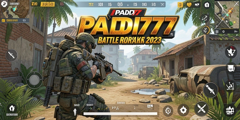 Tampilan gameplay seru di PADI777 saat bertempur di arena Battle Royale.