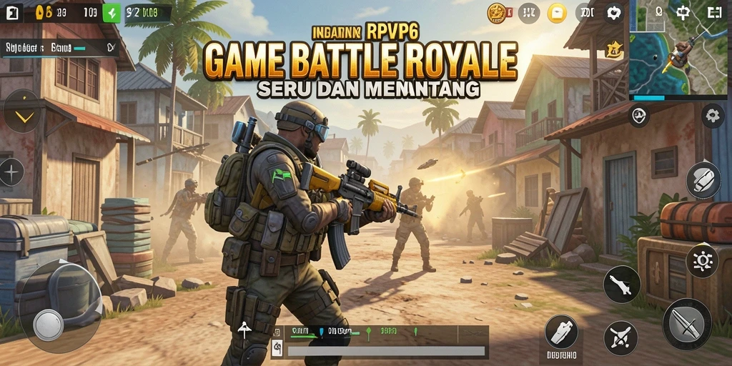 Screenshot RPVIP6 menampilkan aksi pertempuran Battle Royale yang seru.