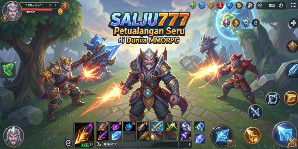Tangkapan layar gameplay SALJU777 yang penuh aksi petualangan MMORPG.