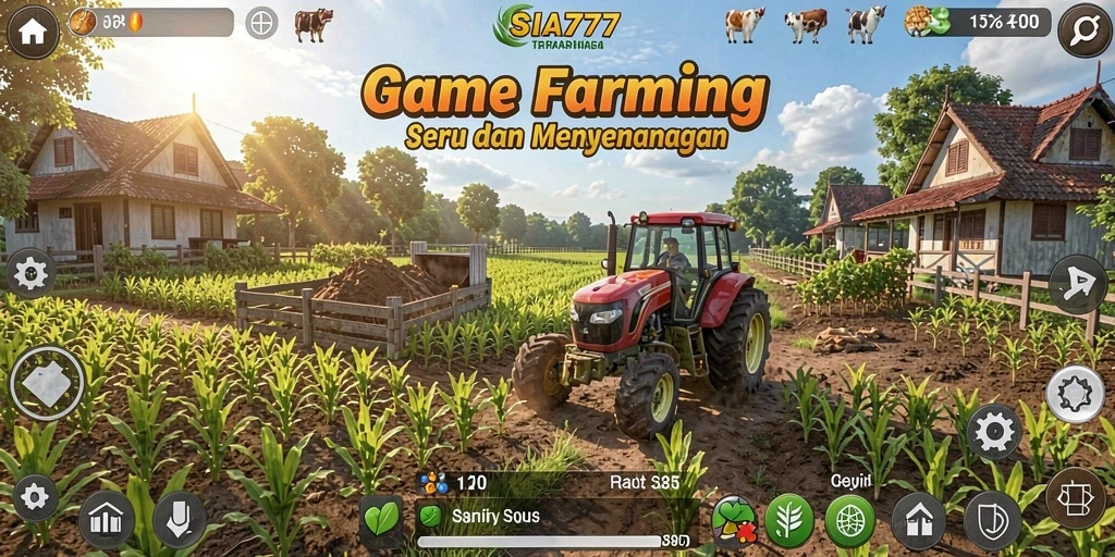 Gambar gameplay dari pertanian yang kaya dan berwarna-warni di SIA777.