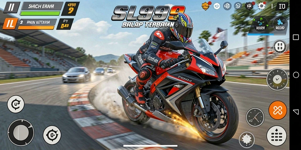 Tampilan seru gameplay balap motor dalam SL999.