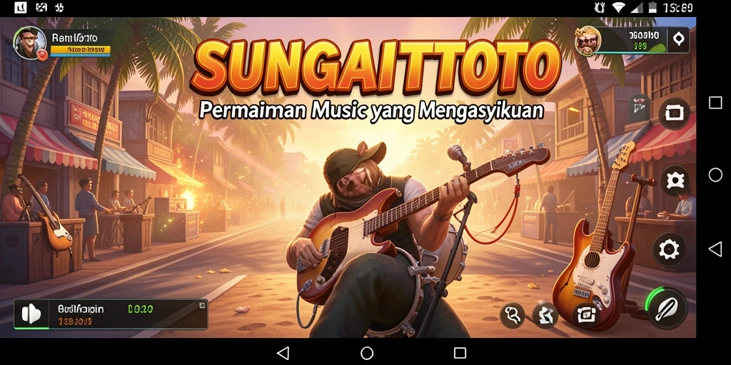 Tangkapan layar SUNGAITOTO menampilkan gameplay seru dengan berbagai pilihan lagu.