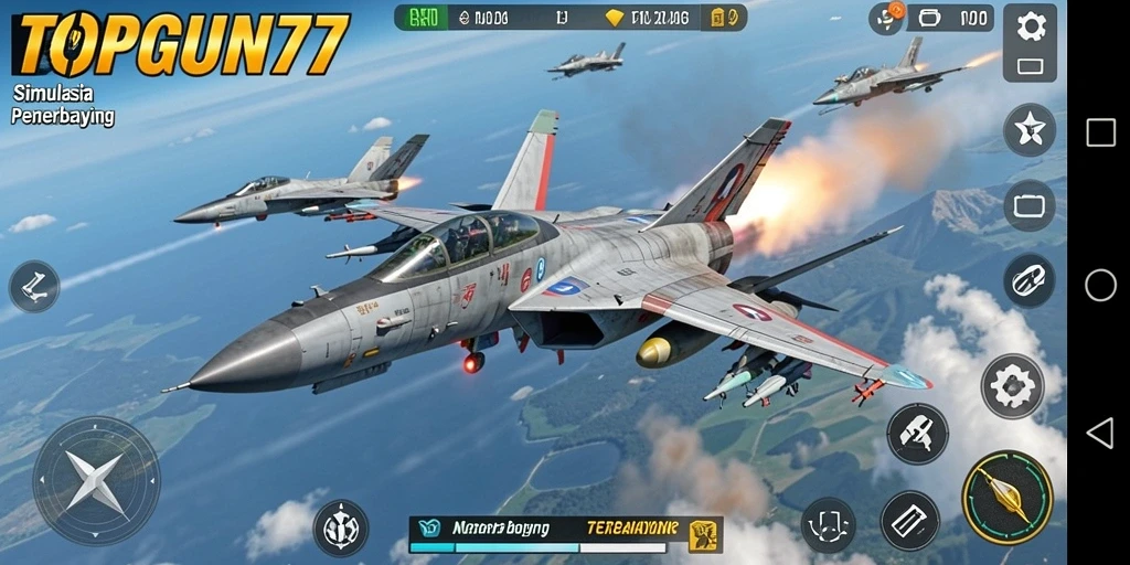 Tampilan gameplay TOPGUN77 yang menakjubkan dan realistis.